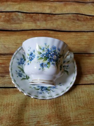 Royal Albert July Tea cup and saucer.  Forget Me Not Flowers Of The Month Series 2