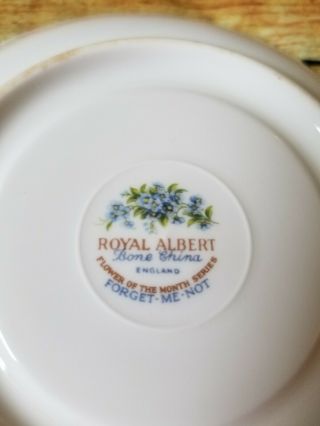Royal Albert July Tea cup and saucer.  Forget Me Not Flowers Of The Month Series 5