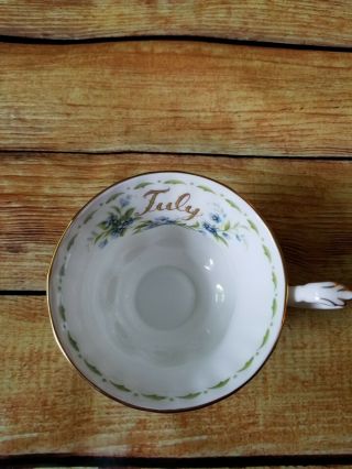 Royal Albert July Tea cup and saucer.  Forget Me Not Flowers Of The Month Series 6