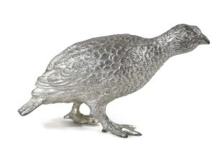 English Sterling Plate Over Brass Silver Table Pheasant