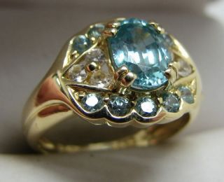 Regal 14k Gold Zircon Clear Topaz Ring