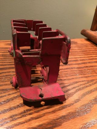 Vintage Kenton Toys Cast Iron Double Decker Bus Red and Green 4