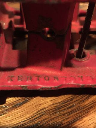 Vintage Kenton Toys Cast Iron Double Decker Bus Red and Green 5
