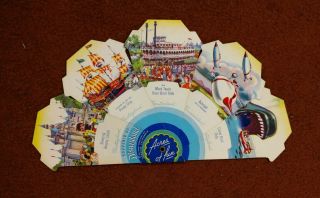 VINTAGE Walt Disney prod.  1955 SOUVENIR DISNEYLAND FANTASYLAND FAN,  ACRES OF FUN 2