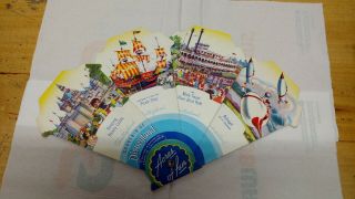 VINTAGE Walt Disney prod.  1955 SOUVENIR DISNEYLAND FANTASYLAND FAN,  ACRES OF FUN 9