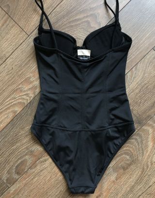 AUTH CHANEL Swimsuit Bodysuit Black CC Logo Bikini 40 (S) Vintage RARE 1995 3