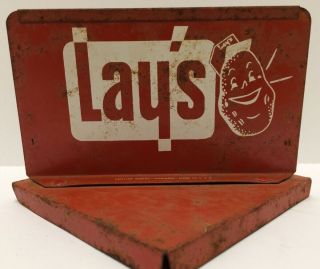 (rare) Vintage 1940s 50s Lays Potato Chip Metal Display Sign
