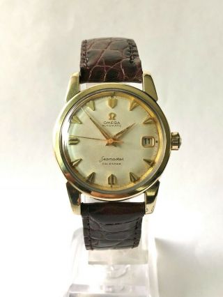 RARE VINTAGE OMEGA SEAMASTER 503 ARROW MARKERS 14K GOLD CAP BIG SEA HORSE 3