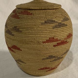 Antique Native American Indian Basket Unknown Tribe Possibly California 4