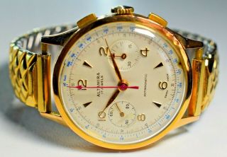 Vintage 18k Altamira 750 Gold Swiss Men 