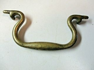1 Vintage Bail Handle For Drop Pull Repair Dark Aged Solid Brass 3 - 1/4 " Length