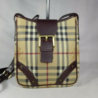 Authentic Vintage Burberry Haymarket Check Small Crossbody Messenger Bag VGC 2