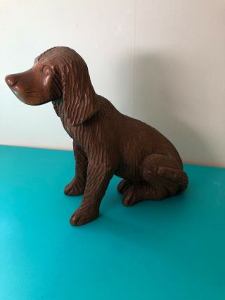 Vintage Black Forest Carved Wooden Carved Irish Setter Dog Sculpture Figurine 2