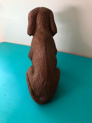 Vintage Black Forest Carved Wooden Carved Irish Setter Dog Sculpture Figurine 3
