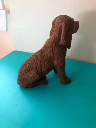 Vintage Black Forest Carved Wooden Carved Irish Setter Dog Sculpture Figurine 4
