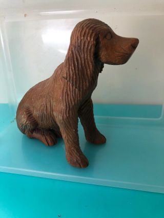 Vintage Black Forest Carved Wooden Carved Irish Setter Dog Sculpture Figurine 5