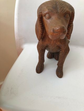 Vintage Black Forest Carved Wooden Carved Irish Setter Dog Sculpture Figurine 6