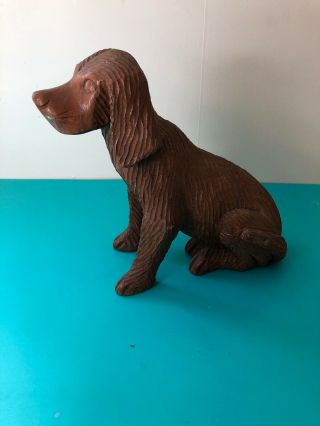 Vintage Black Forest Carved Wooden Carved Irish Setter Dog Sculpture Figurine 8