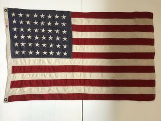 Vintage WW2 Era 48 Star American US Flag 2 ' x 3 ' Sewn Stars Stripes 4