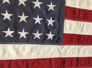 Vintage WW2 Era 48 Star American US Flag 2 ' x 3 ' Sewn Stars Stripes 8