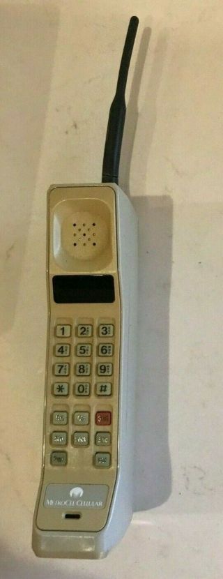 Vintage Old Brick Cell Phone Motorola MetroCell Complete Powers Up 5