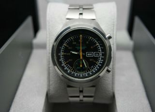 1970s Vintage Seiko Helmet Black Dial 6139 - 7160 Chronograph Auto Watch