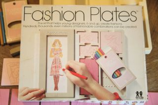 Vintage Fashion Plates Designer Set TOMY 1978 Toy Paper Doll Clothing Kit 7