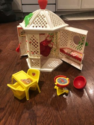 Vintage Strawberry Shortcake House,  furniture,  Gazebo,  Trolley,  Dolls and more 7