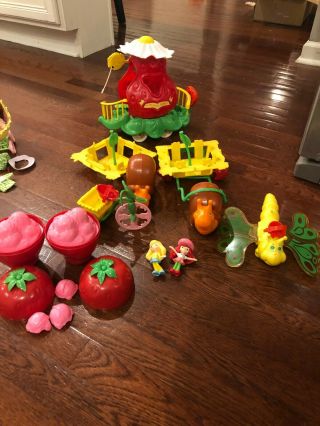 Vintage Strawberry Shortcake House,  furniture,  Gazebo,  Trolley,  Dolls and more 9