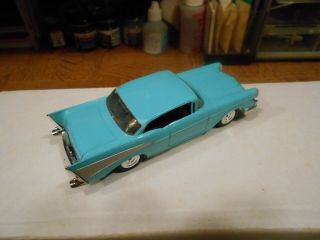 VINTAGE AURORA O GAUGE 1957 CHEVY BELAIR 2 DR.  COUPE S/C - - TURQUOISE 3