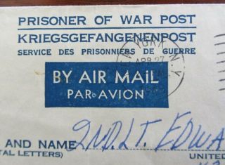 WWII POW letter,  Jewish Army Air Corps Officer,  453rd Bomb Group J Stewart,  MIA 5