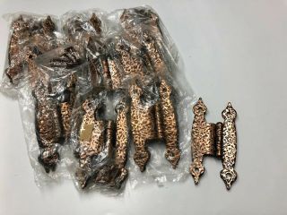 9 Vintage Pairs Of Hammered Copper Hinges In Packages Old Stock