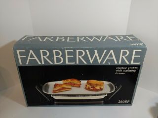 Vintage Farberware Aluminum Electric Griddle Model 260 Made In Usa Nos