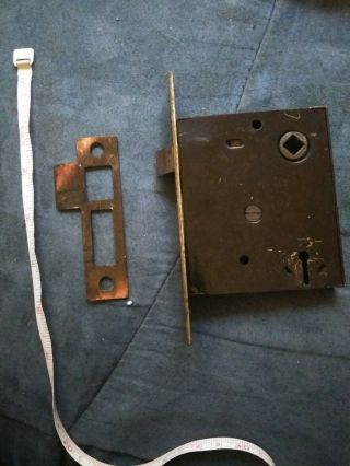 Vintage Door Lock And Strike Plate Early 1900 