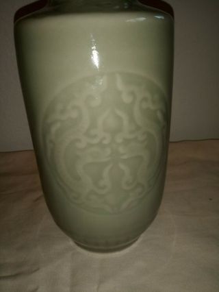 Chinese Antique Green Glaze Dragon Vase 3