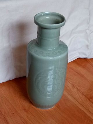 Chinese Antique Green Glaze Dragon Vase 4