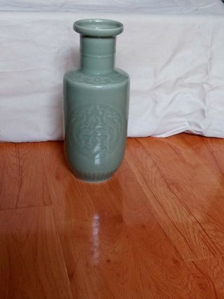 Chinese Antique Green Glaze Dragon Vase 5