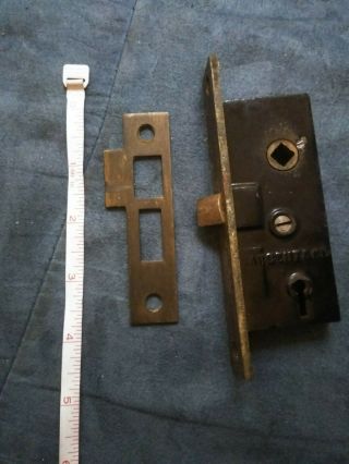 Vintage Door Lock And Strike Plate Sargent&co Early 1900 