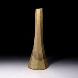 Oc3: Vintage Japanese Pottery Long Bud Vase,  Shigaraki Ware,  Height 11.  0 Inches