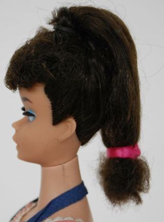 1961 Barbie PONYTAIL Doll 5 Brunette in 1960 ' s Outfit 962 vintage 2