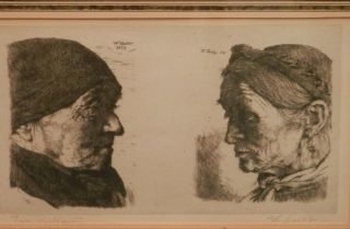 Old Antique Listed Artist Fine Art Etching Vintage Artwork Well Collected Signed