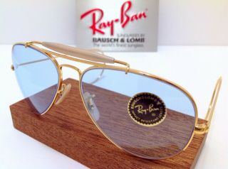 NOS 70s B&L RAY BAN USA BLUE 58mm AVIATOR BAUSCH & LOMB GENERAL CASE VINTAGE 3