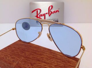 NOS 70s B&L RAY BAN USA BLUE 58mm AVIATOR BAUSCH & LOMB GENERAL CASE VINTAGE 4