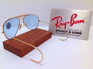 NOS 70s B&L RAY BAN USA BLUE 58mm AVIATOR BAUSCH & LOMB GENERAL CASE VINTAGE 5