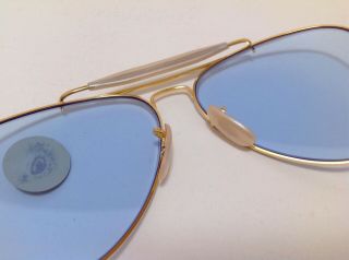NOS 70s B&L RAY BAN USA BLUE 58mm AVIATOR BAUSCH & LOMB GENERAL CASE VINTAGE 7