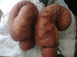 Very Rare Deha 14 Unzen Antique Brown German Boxing Gloves German Olympics 1936 2