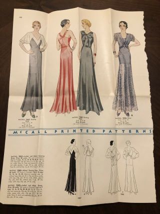 McCall Printed Pattern 7095 1932 1930s Dress Vintage Sewing Size 36 30s 4
