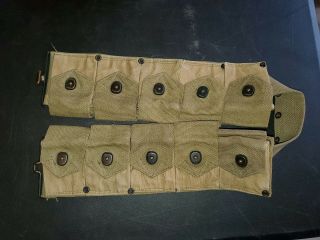 Org Very Rare Ww2 M1 Garand M1923 2 Color 2 Fabric Ammo Belt Made By Boyt