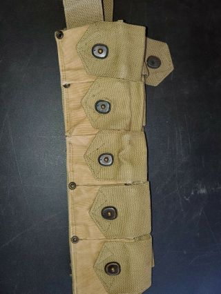 ORG VERY RARE WW2 M1 GARAND M1923 2 COLOR 2 FABRIC AMMO BELT MADE BY BOYT 8