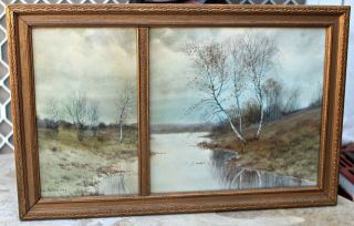 Antique Signed George Howell Gay Watercolor - Vintage Unique Frame 3